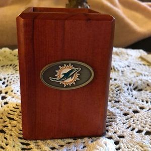 Wooden Miami Dolphins Pencil Holder